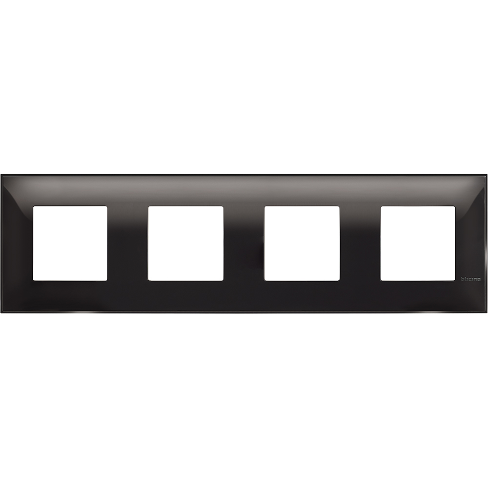 BTICINO - R4802M4BC cover plate - 2+2+2+2 horizontal/vertical installation modules - Black