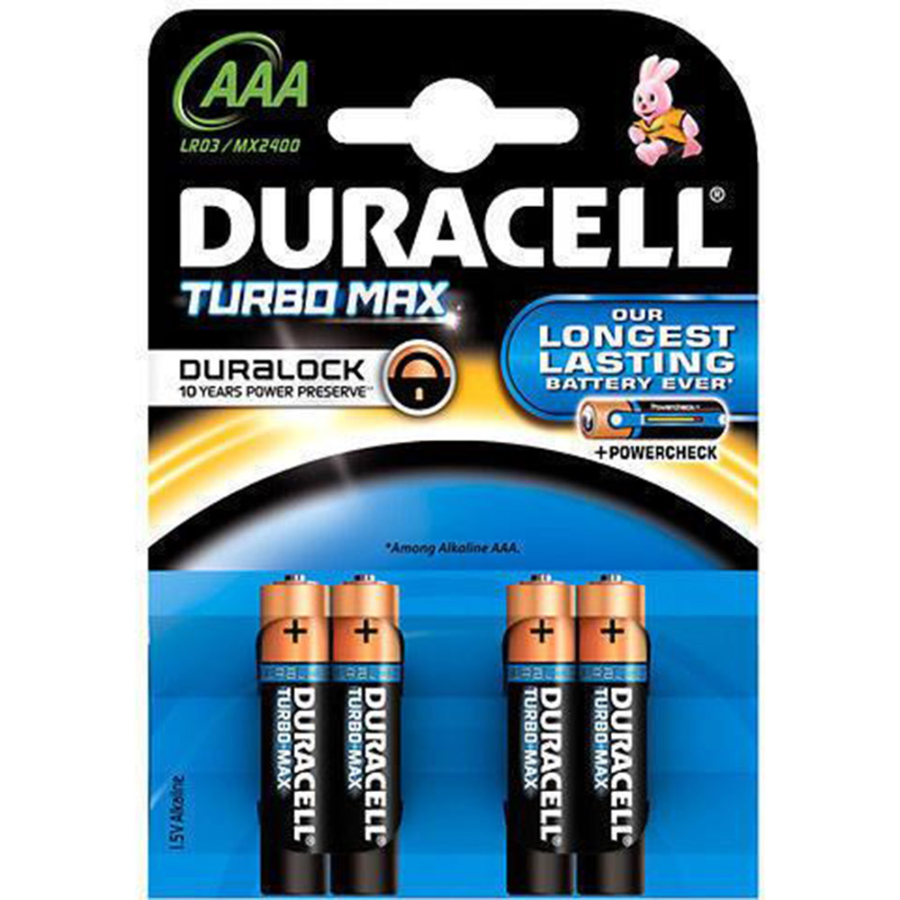 DURACELL - Батерия ААА 1.5V Duracell Turbo Max тестер за сила 4бр в пакета  DURAAATM