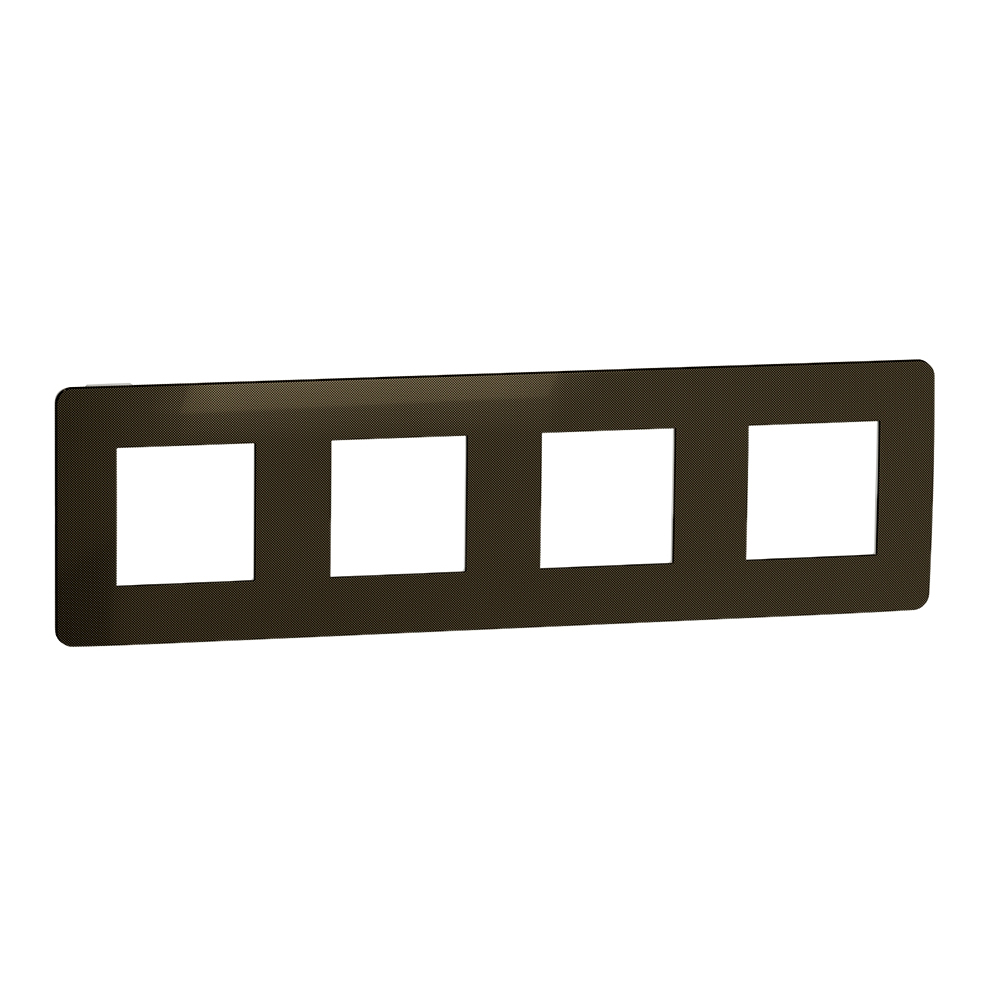 SCHNEIDER ELECTRIC - NU280850 cover frame - 4 gangs - 4 x 2 modules - bronze/ white coarse surface