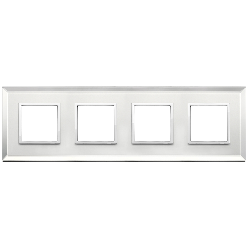 VIMAR - 21669.72 - Plate 8M (2+2+2+2) 71mm silver ice