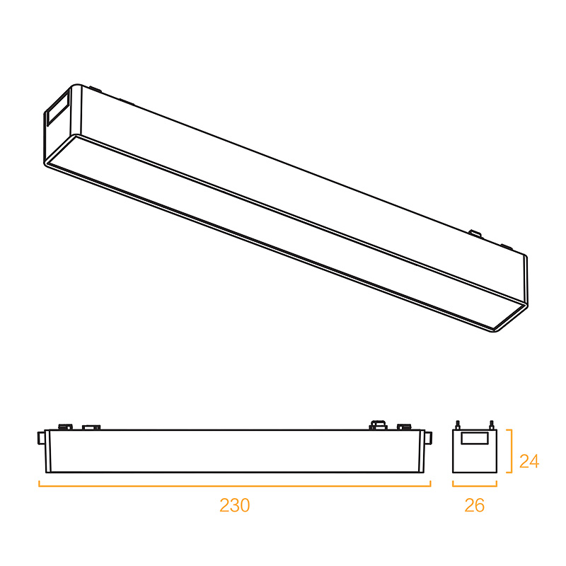 COUP LIGHT - Magnetic illuminator FLOOD 48V 10W 3000K white - SLIMMT12W ...