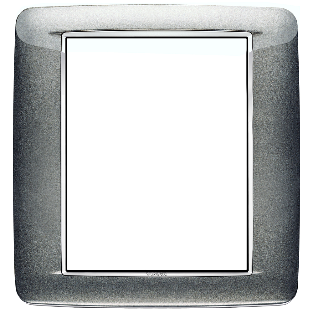 VIMAR - 20698.C09 - Eikon Chrome Round Рамка 8М италиански стандарт Metallic Atlantic grey
