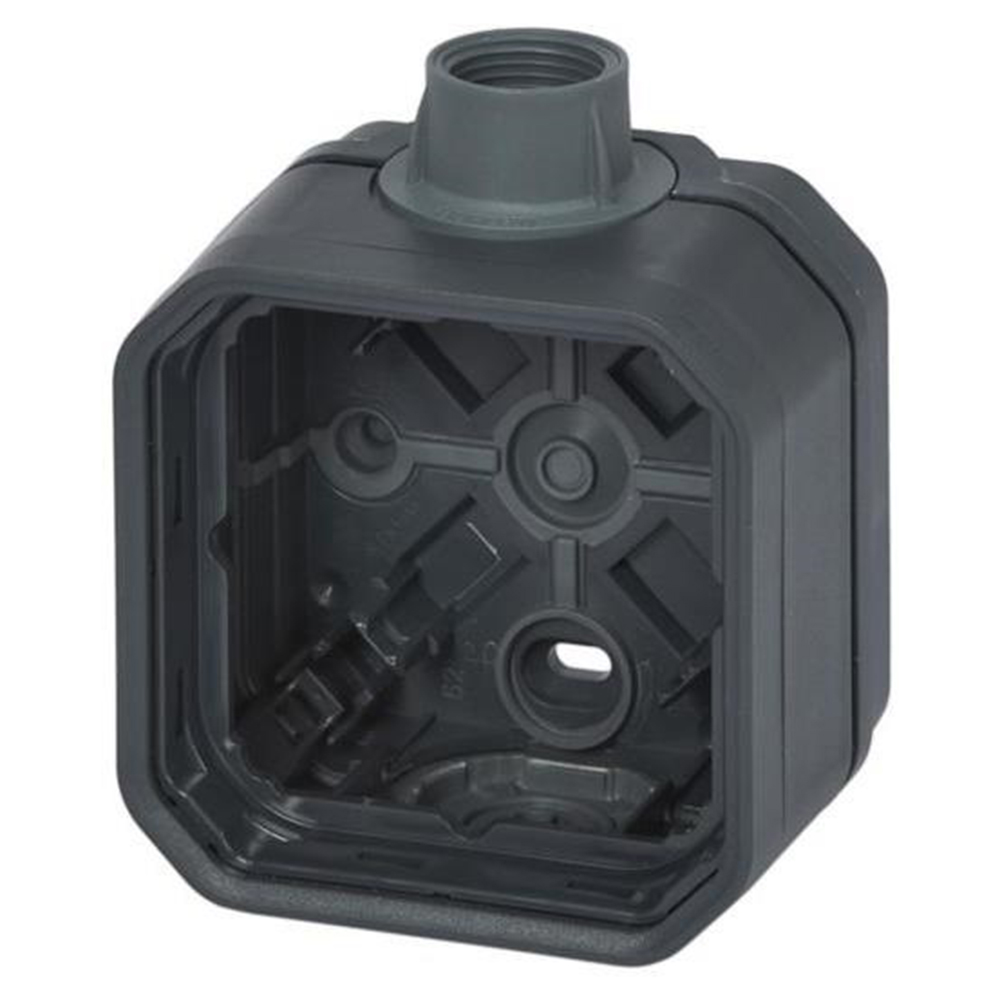LEGRAND - Влагозащитен Кутия с 1х щуцер M20 за открит монтаж Plexo New антрацит 69628L