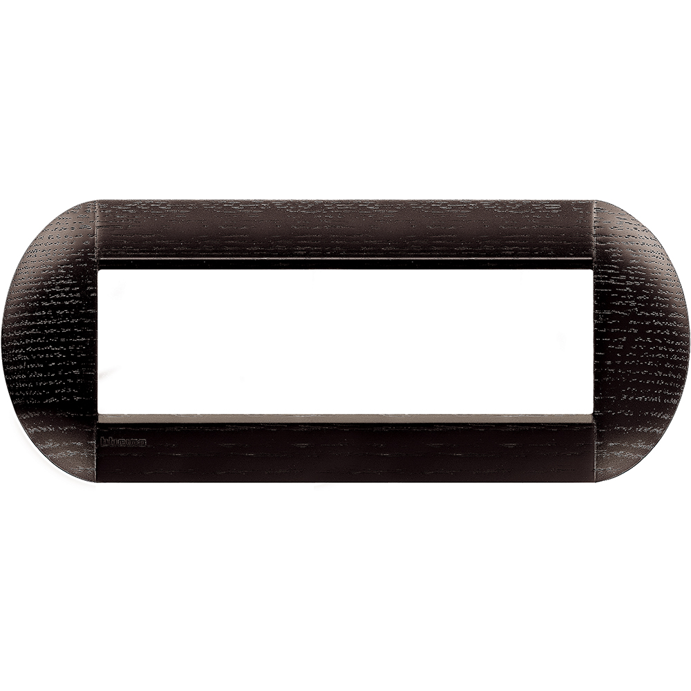 BTICINO - LNB4807LRW Round cover plate 7 modules - dark durmast 
