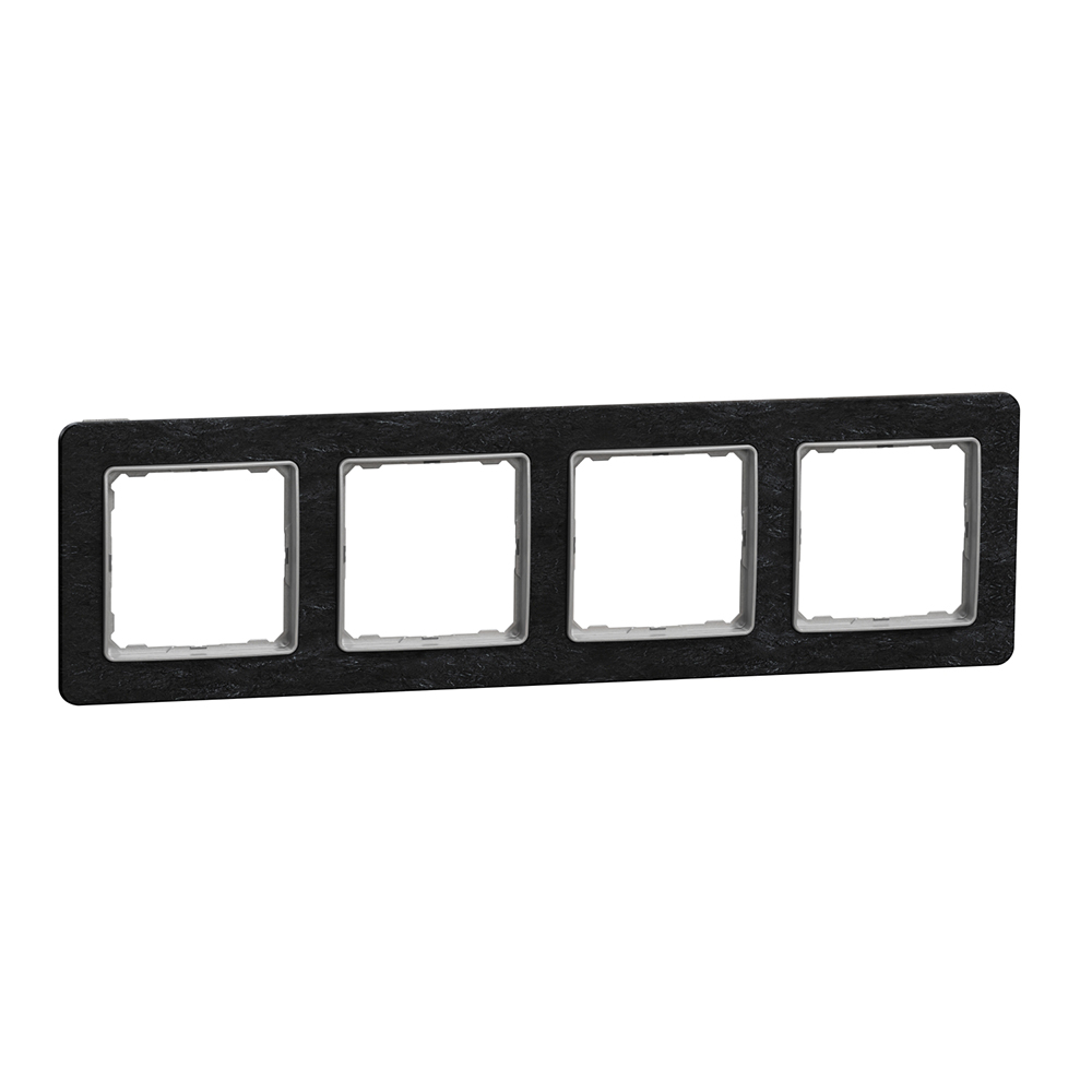 SCHNEIDER ELECTRIC - SDD391804 Sedna Elements - horizontal 4-gang frame - volcanic rock