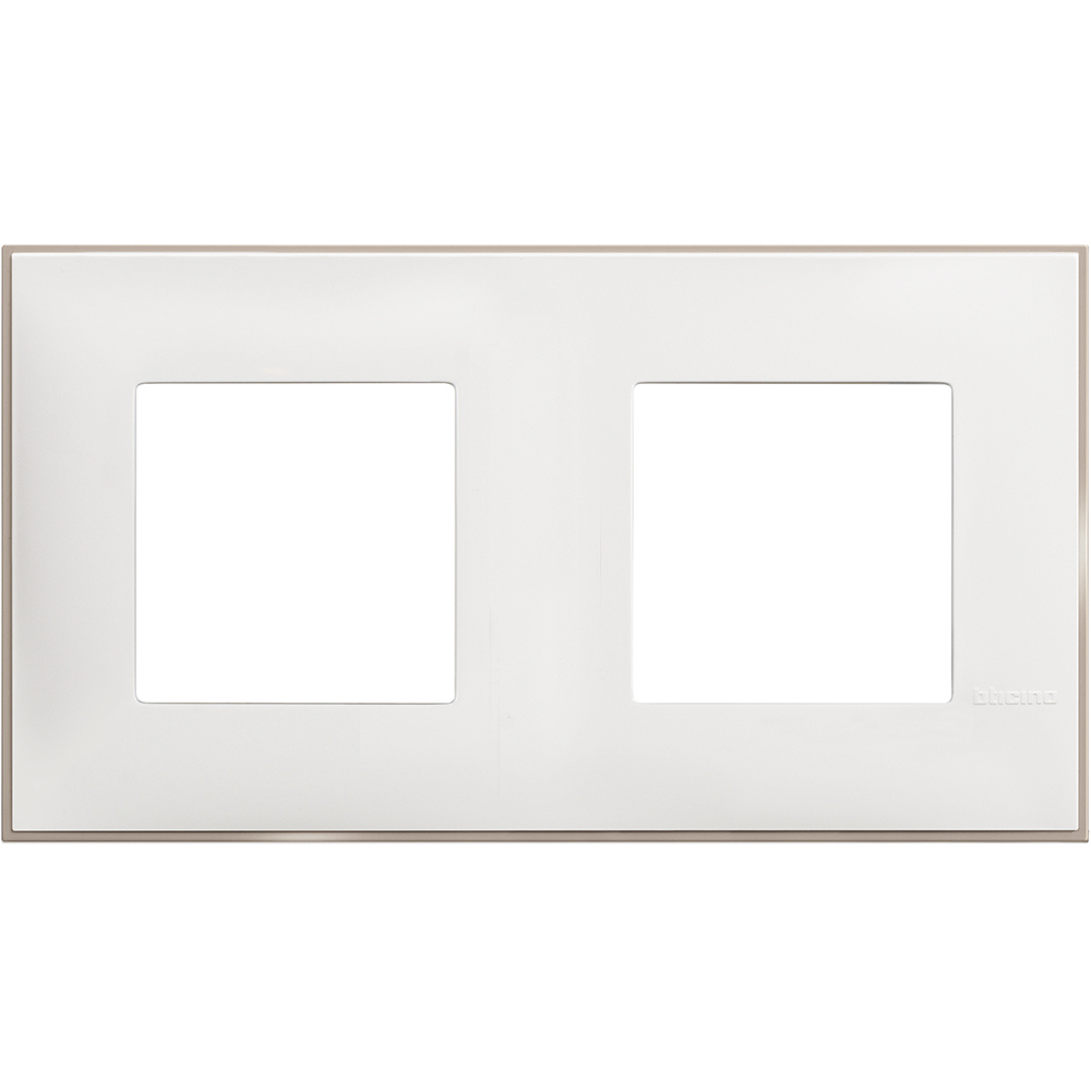 BTICINO - R4802M2WS cover plate - 2+2 horizontal/vertical installation modules - White satin