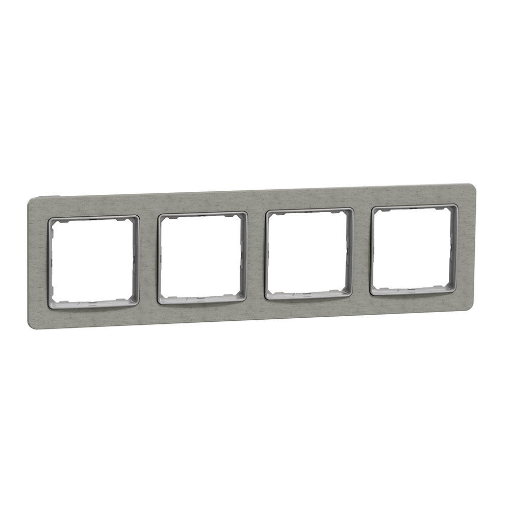 SCHNEIDER ELECTRIC - SDD390804 Sedna Elements - horizontal 4-gang frame - light rock