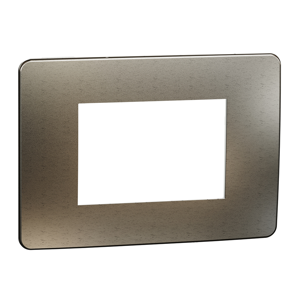 SCHNEIDER ELECTRIC - NU270350М New Unica - cover frame - 1 gang - 3 module - bronze/ white mirror surface