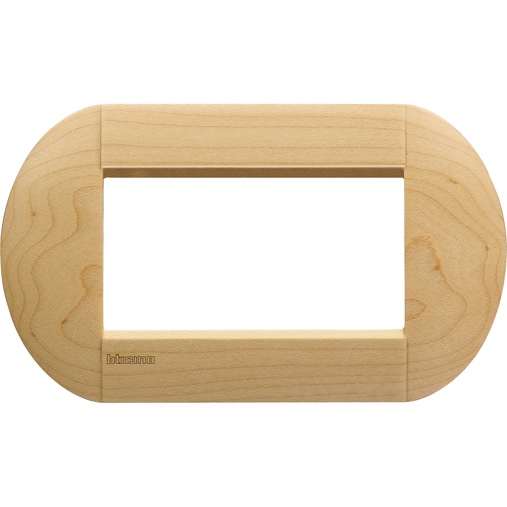 BTICINO - LNB4804LAE Round cover plate 4 modules - maple 