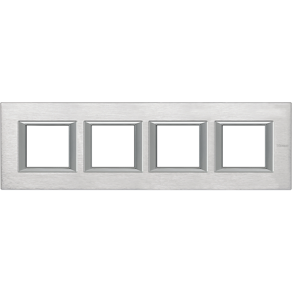 BTICINO - HA4802M4HCR rectangular cover plate 4х2modules - Brushed chrome - metal