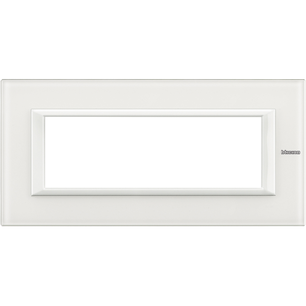 BTICINO - HA4806VBB Rectangular cover plate 6 modules - glass white 