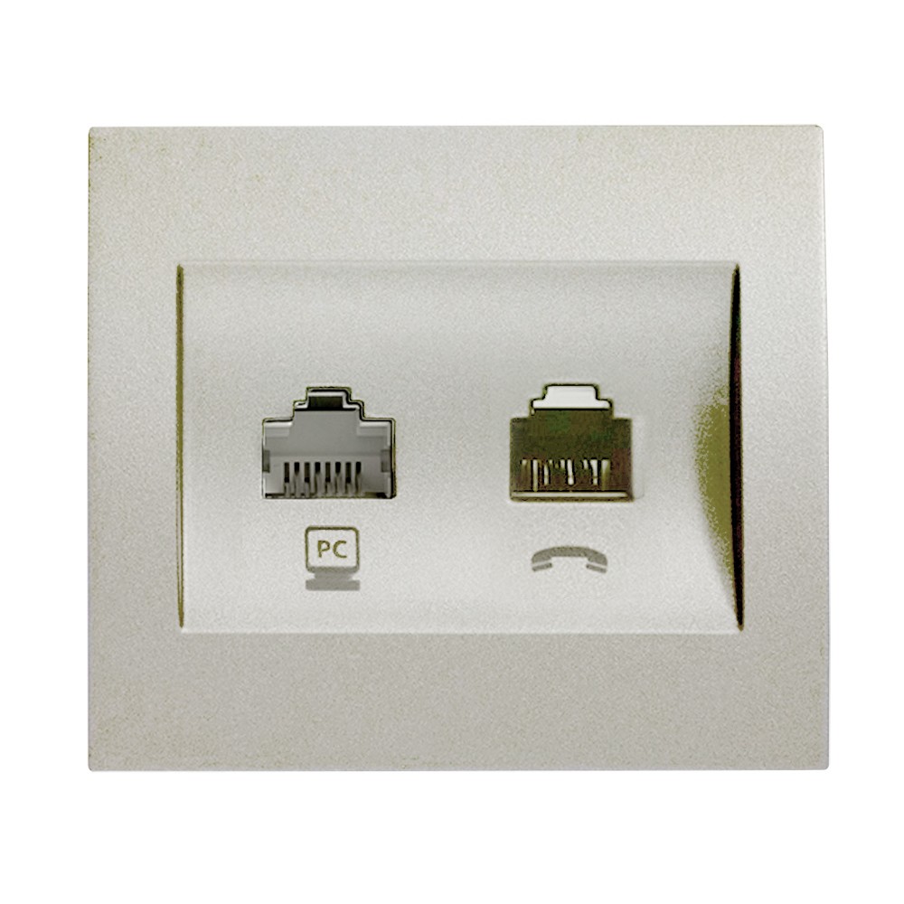 Panasonic Rj45 PANASONIC - RJ45 + RJ11, Cover WBTR0412-5MW