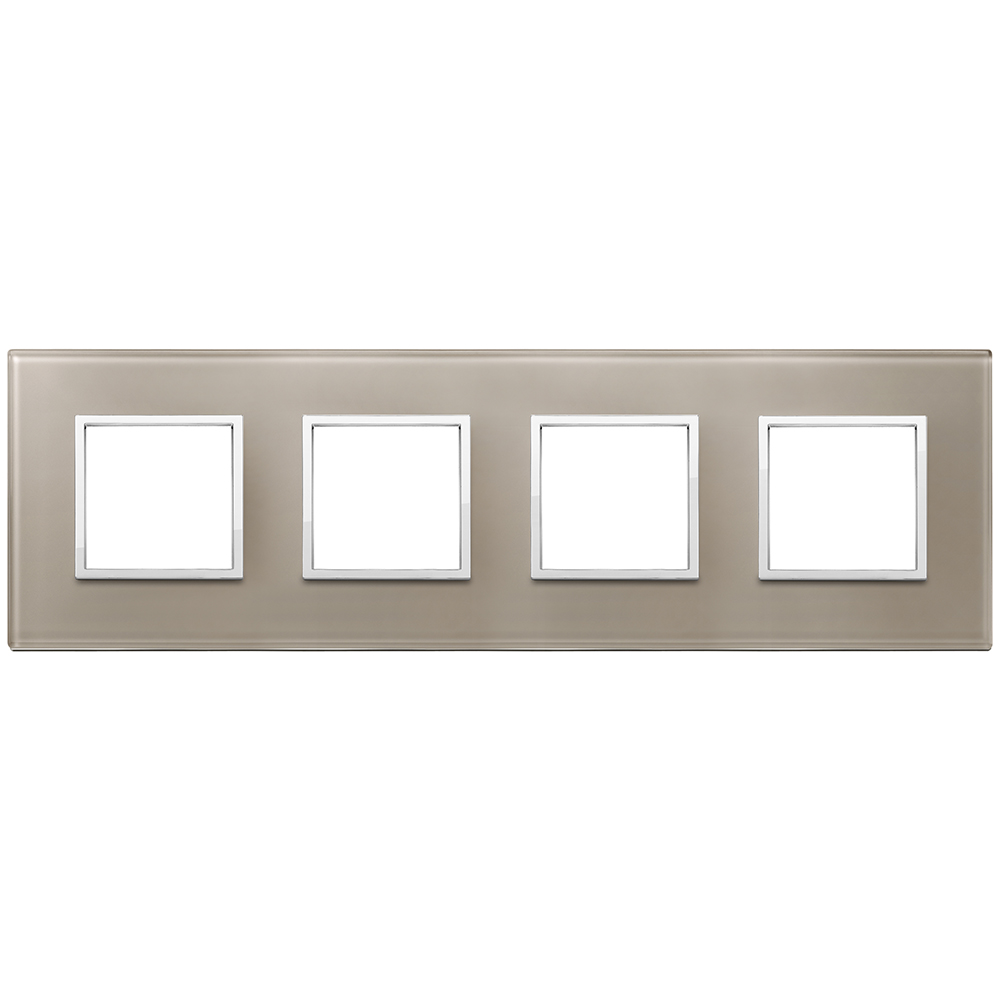 VIMAR - 21669.74 - Plate 8M (2+2+2+2) 71mm opal brown