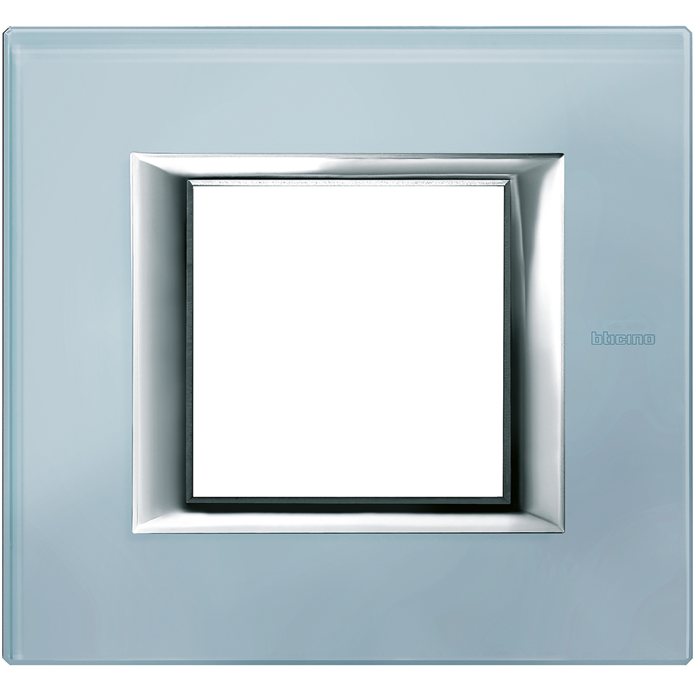 BTICINO - HA4802VZS Rectangular cover plate 2 modules - glass blue evening 