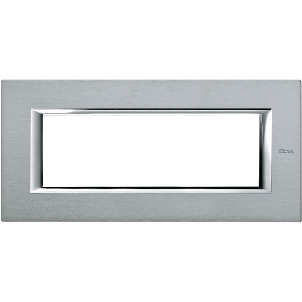 BTICINO - HA4806AZ Rectangular cover plate 6 modules - brushed mercury 
