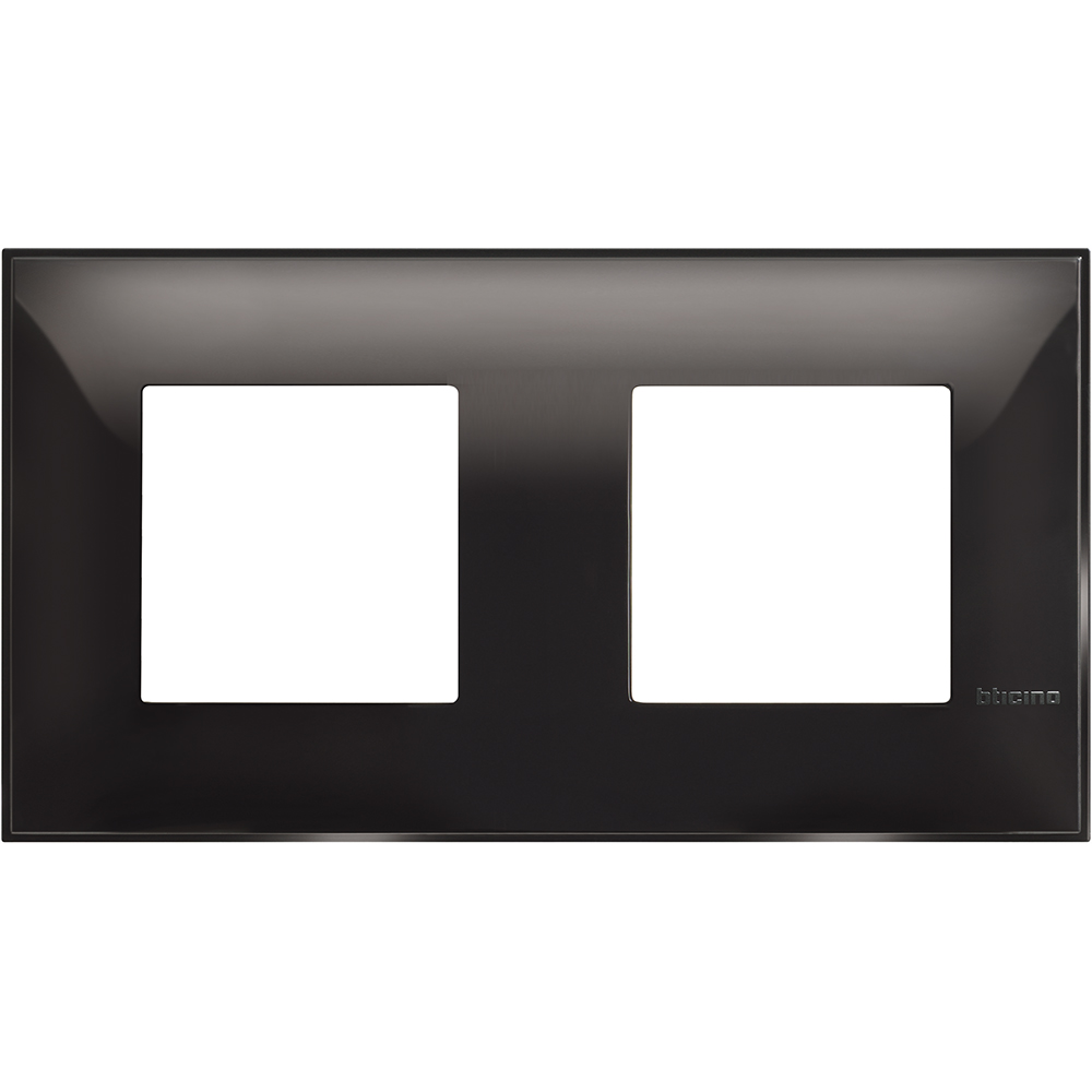 BTICINO - R4802M2BC cover plate - 2+2 horizontal/vertical installation modules - Black