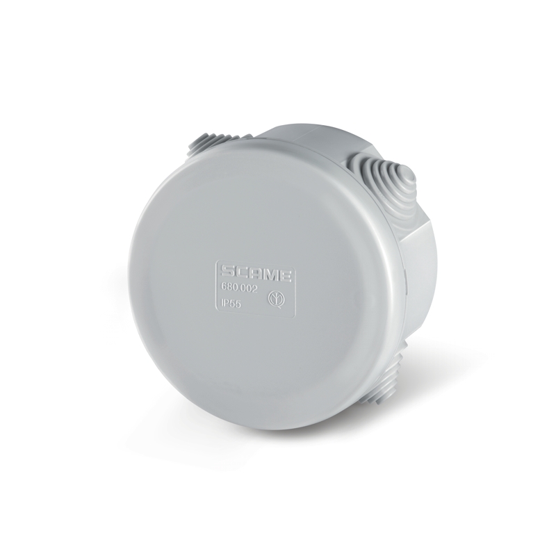 SCAME - Junction Box 80х40mm IP55, UV, 4 cable membranes PG16, click closure Cubox  680.002
