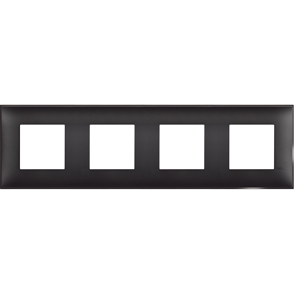 BTICINO - R4802M4BG cover plate - 2+2+2+2 horizontal/vertical installation modules - Black satin
