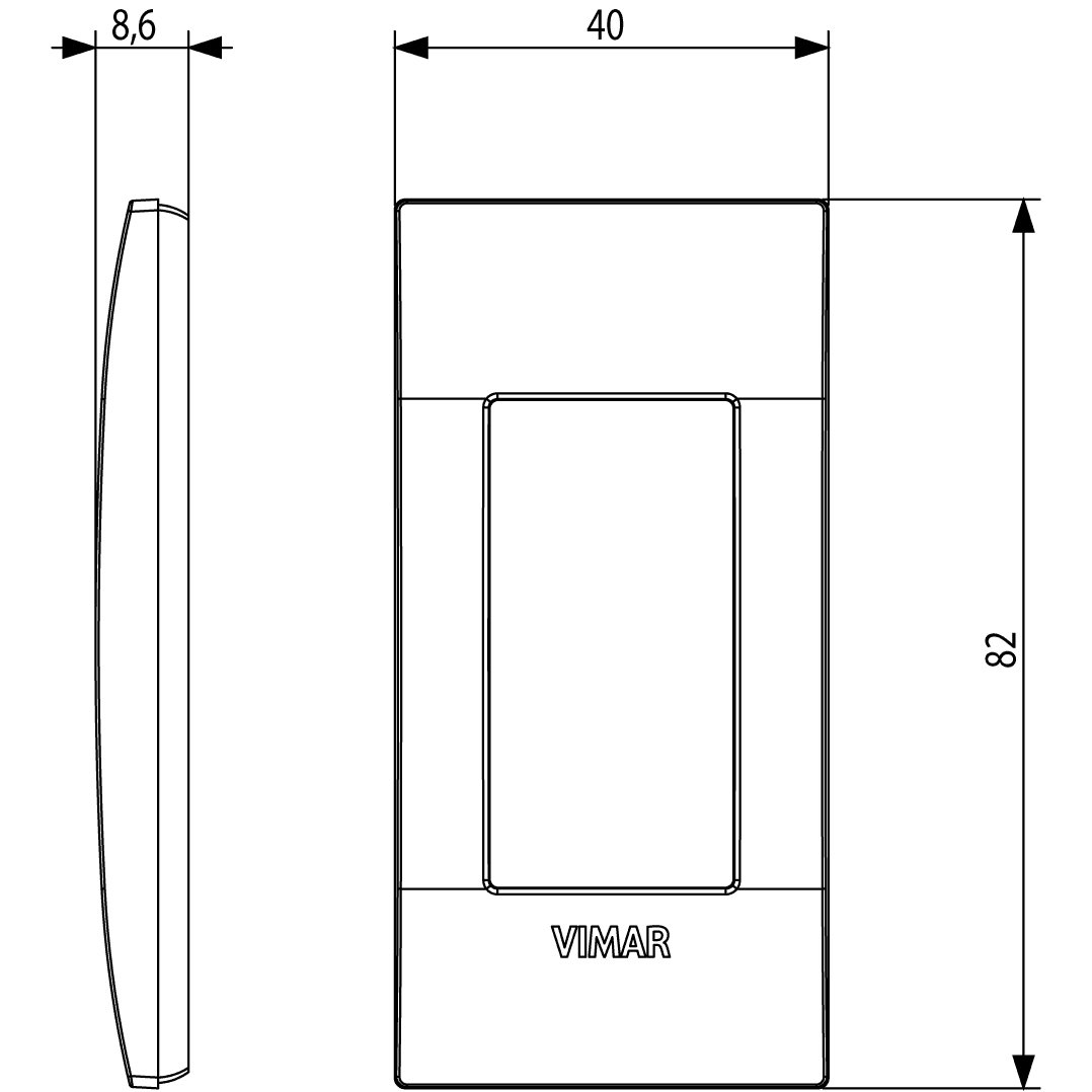 VIMAR - 19666.72 - Classic plate 1Mpanel technopolymer grey