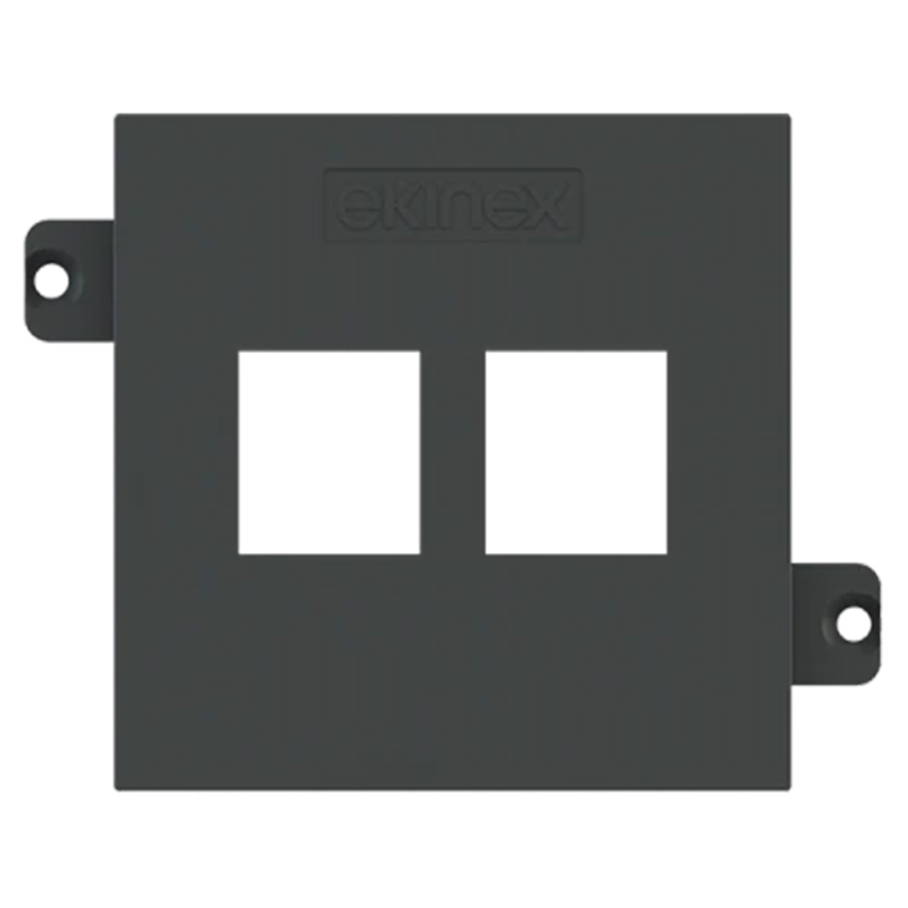 Ekinex - Лицев панел за 2х RJ45 Keystone 55x55 Fenix Сив - EK-KSC-2K-FGB