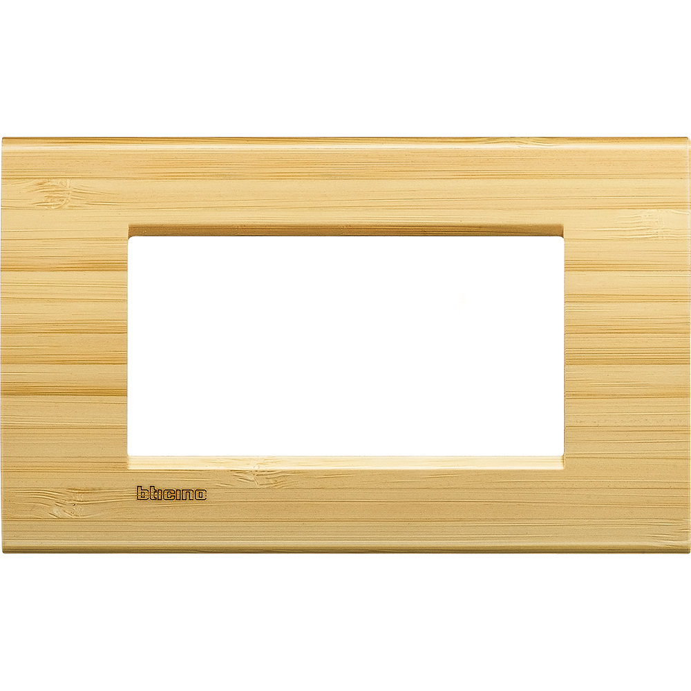 BTICINO - LNA4804LBA Square cover plate 4 modules - bamboo 