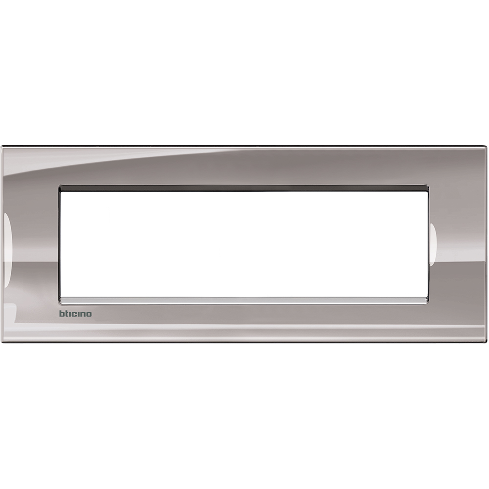 BTICINO - LNA4807NS Square cover plate 7 modules - nickel tin polished 