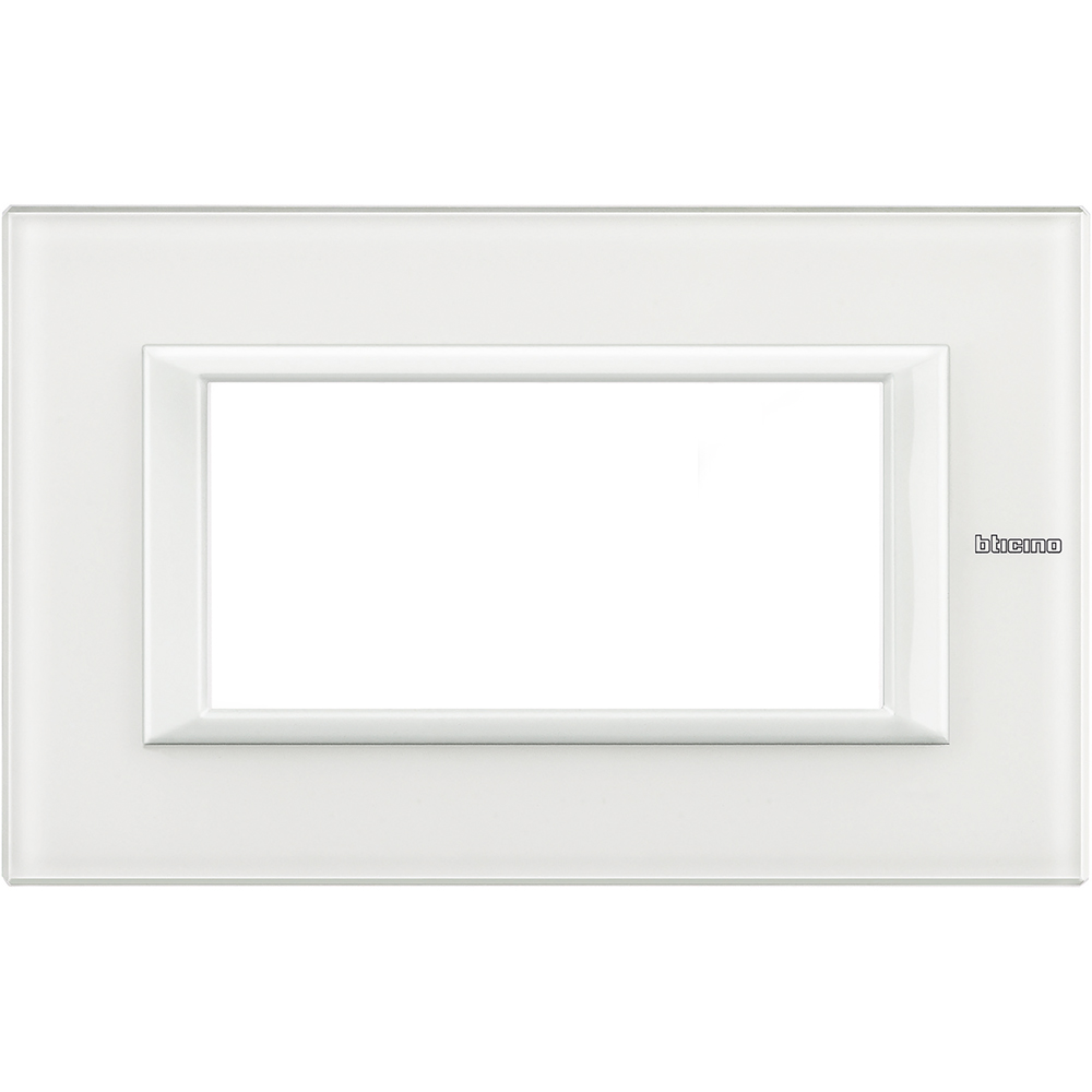 BTICINO - HA4804VBB Rectangular cover plate 4 modules - glass white 