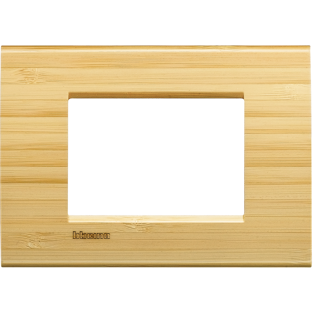 BTICINO - LNA4803LBA Square cover plate 3 modules - bamboo 