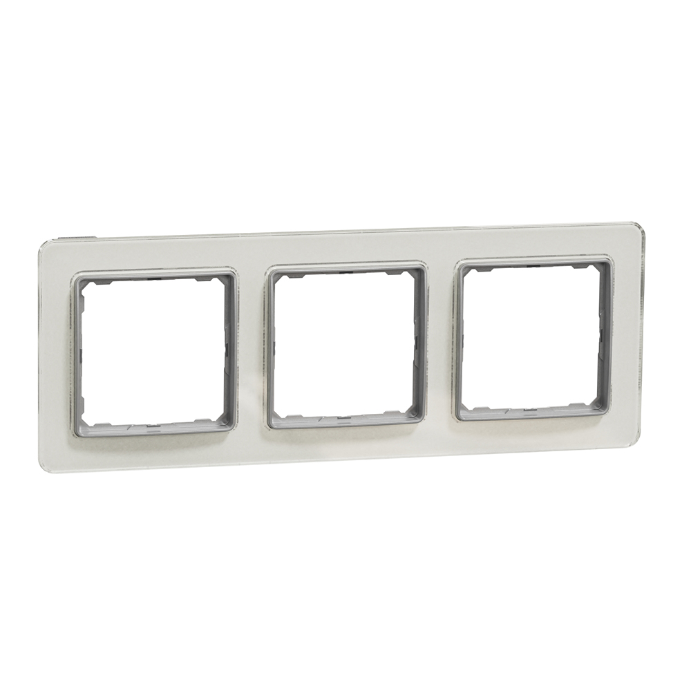 SCHNEIDER ELECTRIC - SDD360803 Sedna Elements - horizontal 3-gang frame - clear glass