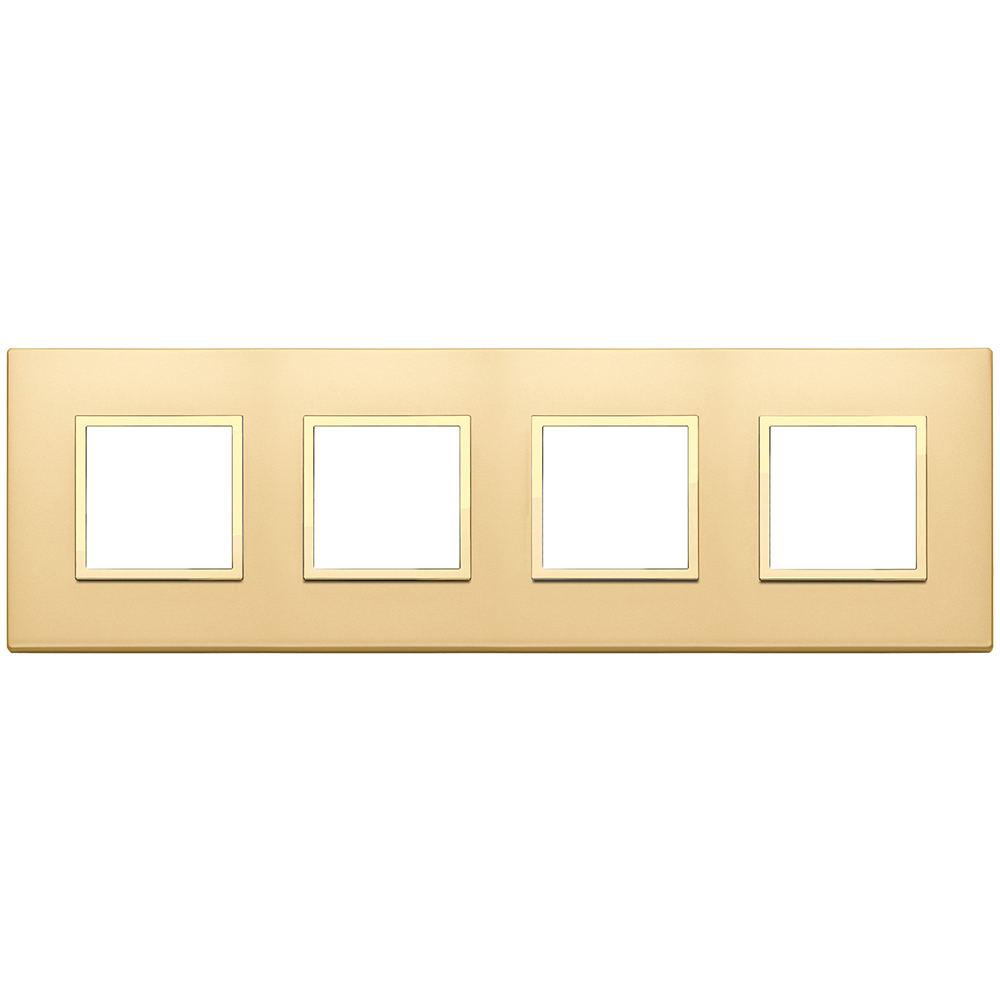 VIMAR - 21669.G10 - Plate 8M (2+2+2+2) 71mm satin gold