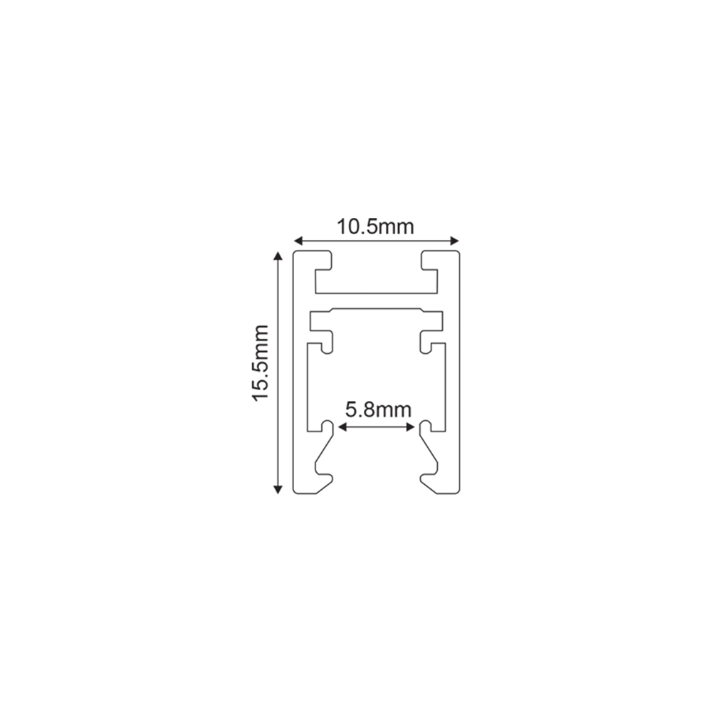Mini Magnetic Track System ACA LIGHTING - TMS3MB MINI MAGNETIC SURFACE/PENDANT TRACK 24V DC 3M BLACK