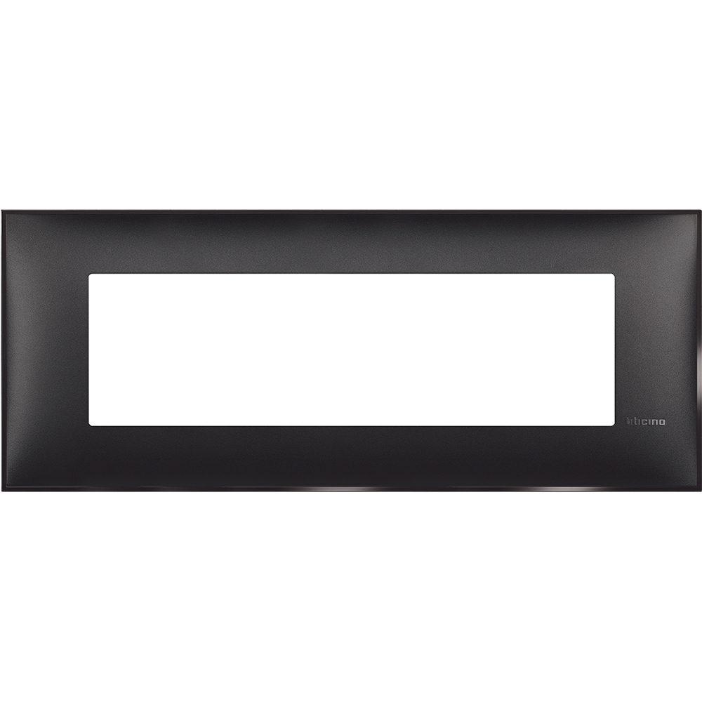 BTICINO - R4807BG cover plate - 7 centered module - Black satin