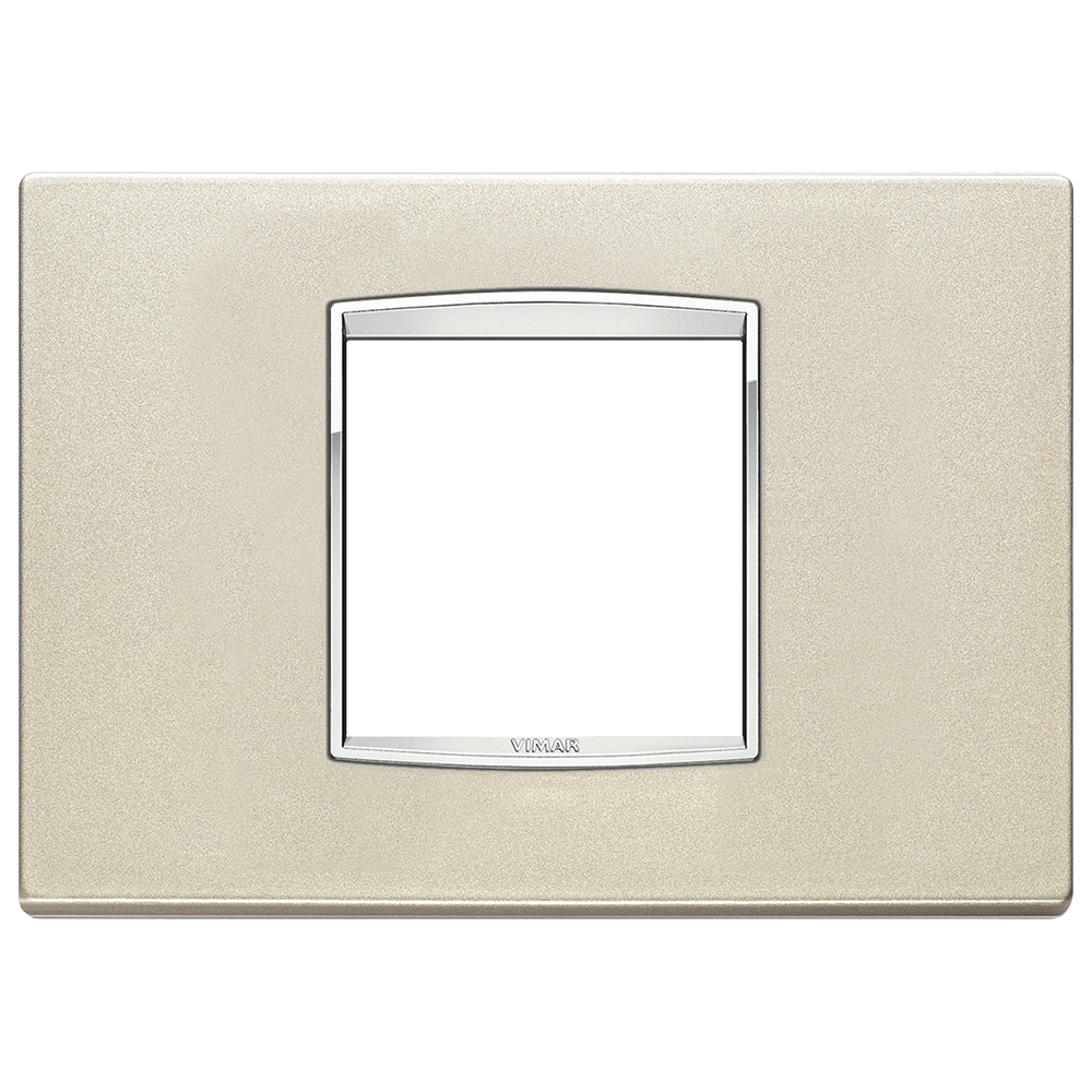 VIMAR - 20652.C07 - Classic plate 2centrM Bright Metallic champagne