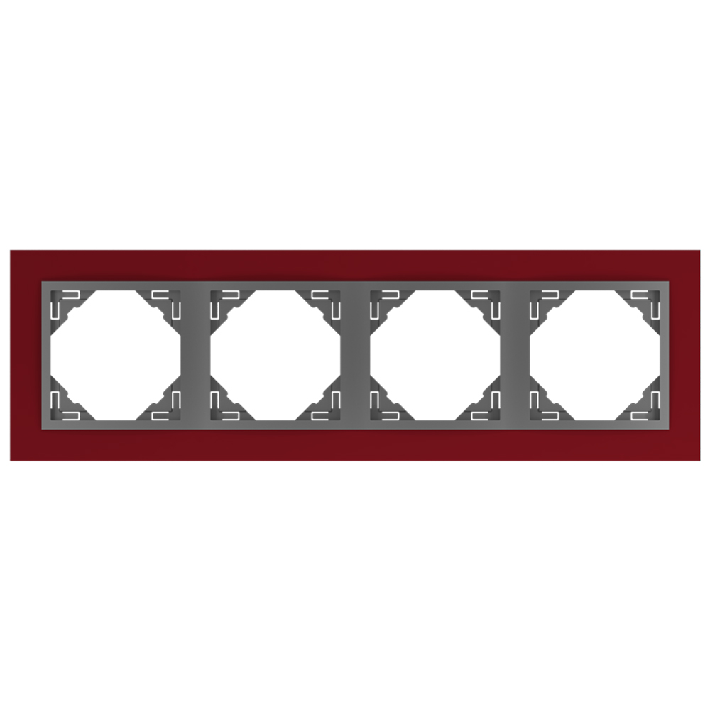 EFAPEL - FOUR GANG FRAME BURGUNDY/GREY 90940 TBS LOGUS 90 Animato