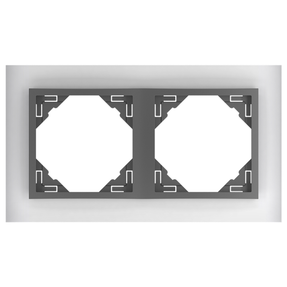 EFAPEL - DOUBLE FRAME GLASS/GREY 90920 TCS LOGUS 90 Crystal