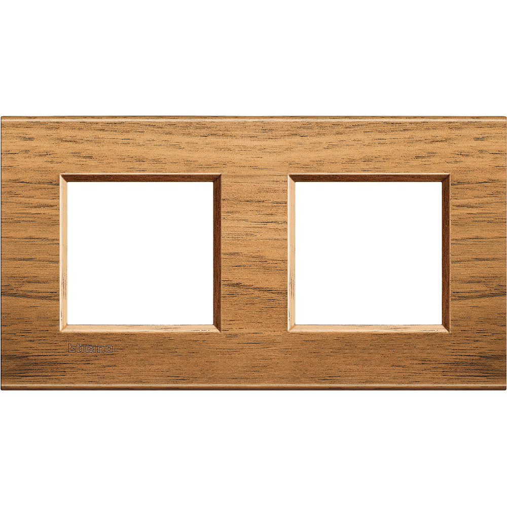 BTICINO - LNA4802M2LNC Двойна рамка 2х2М Walnut дърво правоъгълна Livinglight