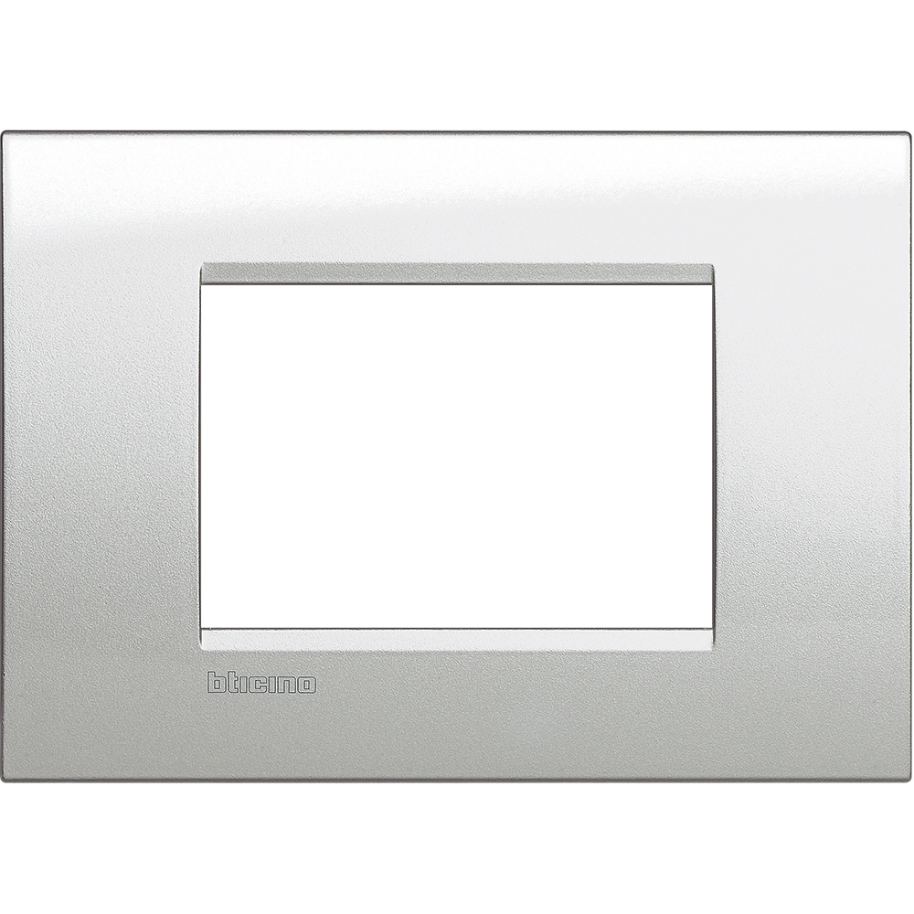 BTICINO - LNA4803AG Square cover plate 3 modules - silver 