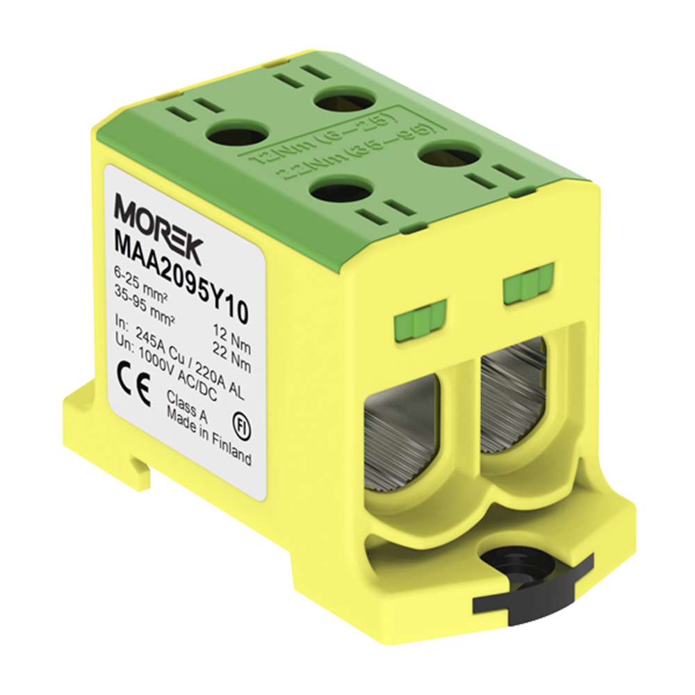 MOREK - OTL95-2 ye/gr 2xAl/Cu 6-95mm² 1000V Universal terminal  MAA2095Y10
