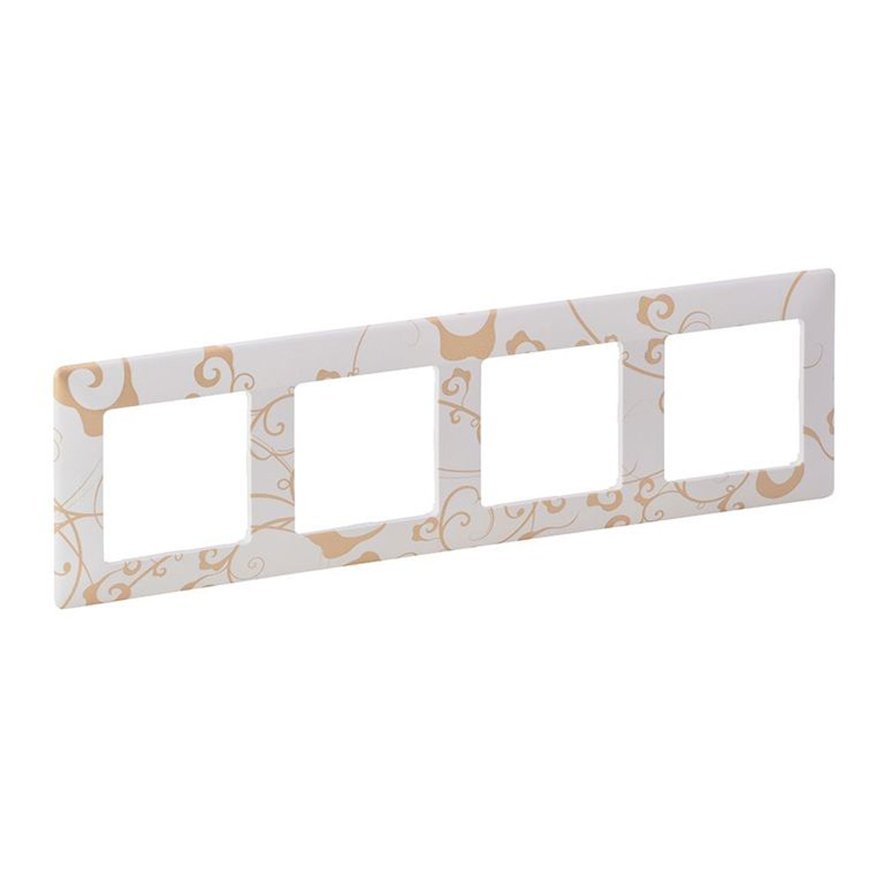 LEGRAND - Четворна рамка Valena Life 754104 бял флорал