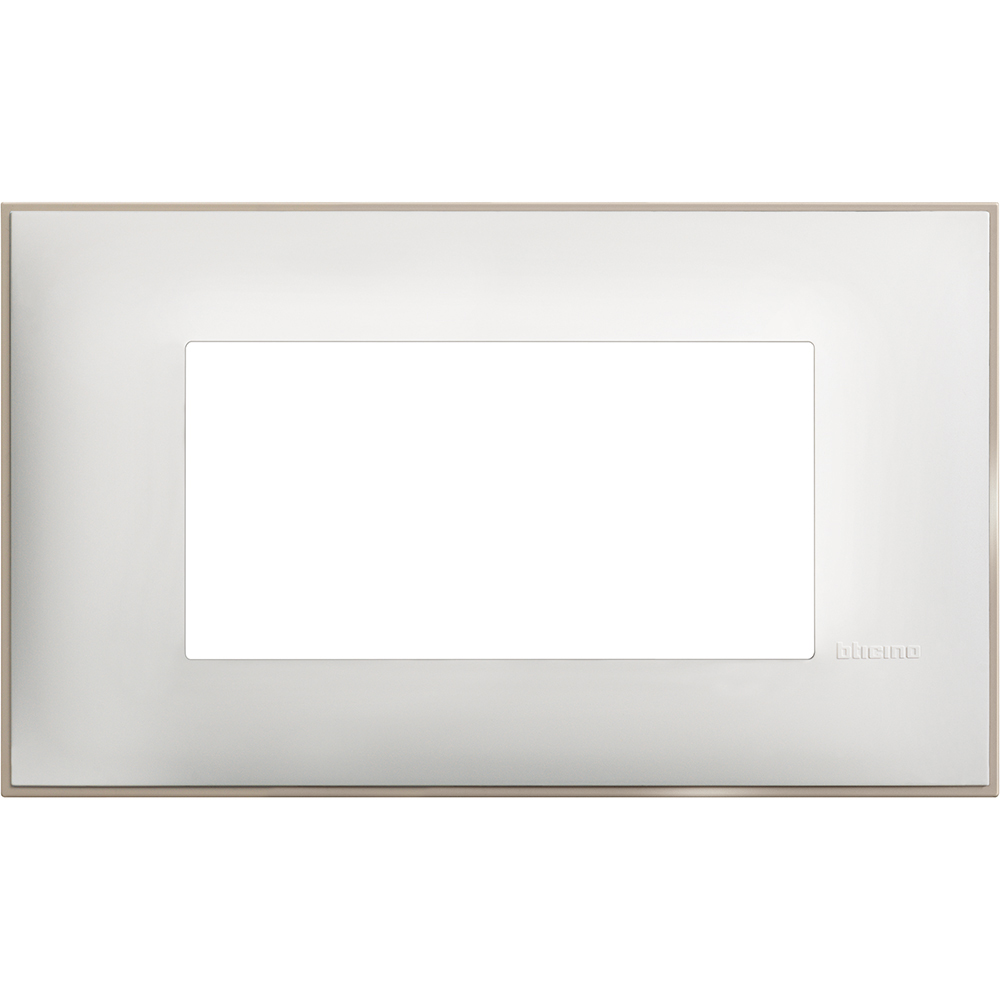 BTICINO - R4804WS cover plate - 4 centered module - White satin