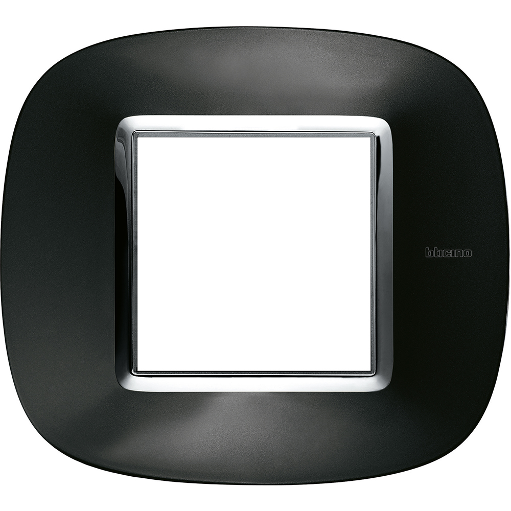 BTICINO - HB4802XS Elliptical cover plate 2 modules - anthracite metal
