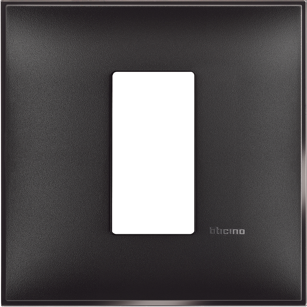 BTICINO - R4801BG cover plate - 1 centered module - Black satin