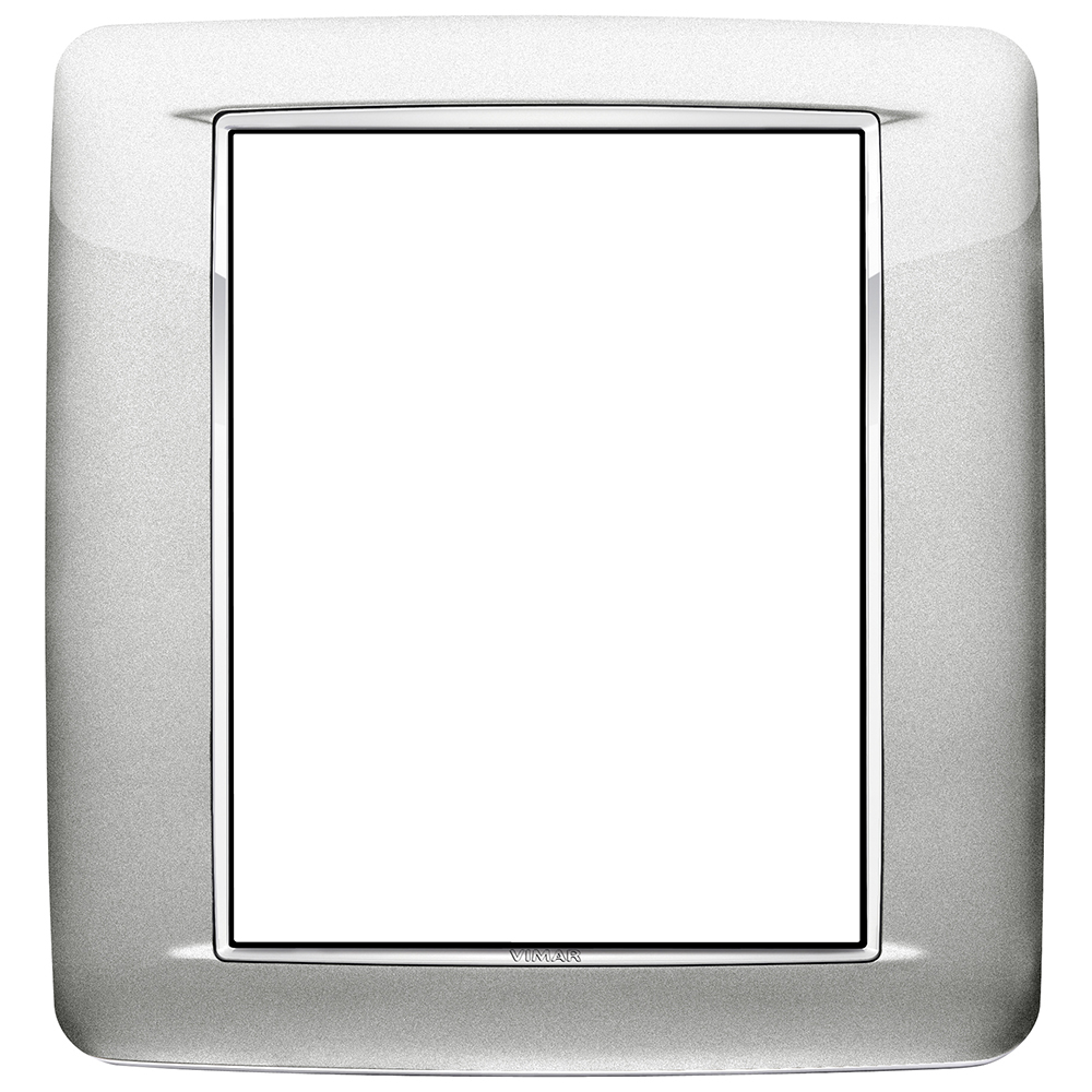 VIMAR - 20698.C10 - Round plate 8M Bright metallic silver