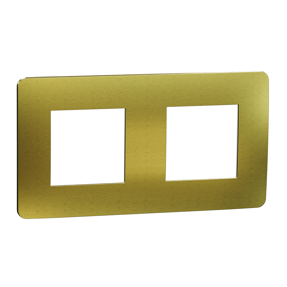 SCHNEIDER ELECTRIC - NU280459M cover frame - 2 gangs - 2 x 2 modules - gold/ white mirror surface