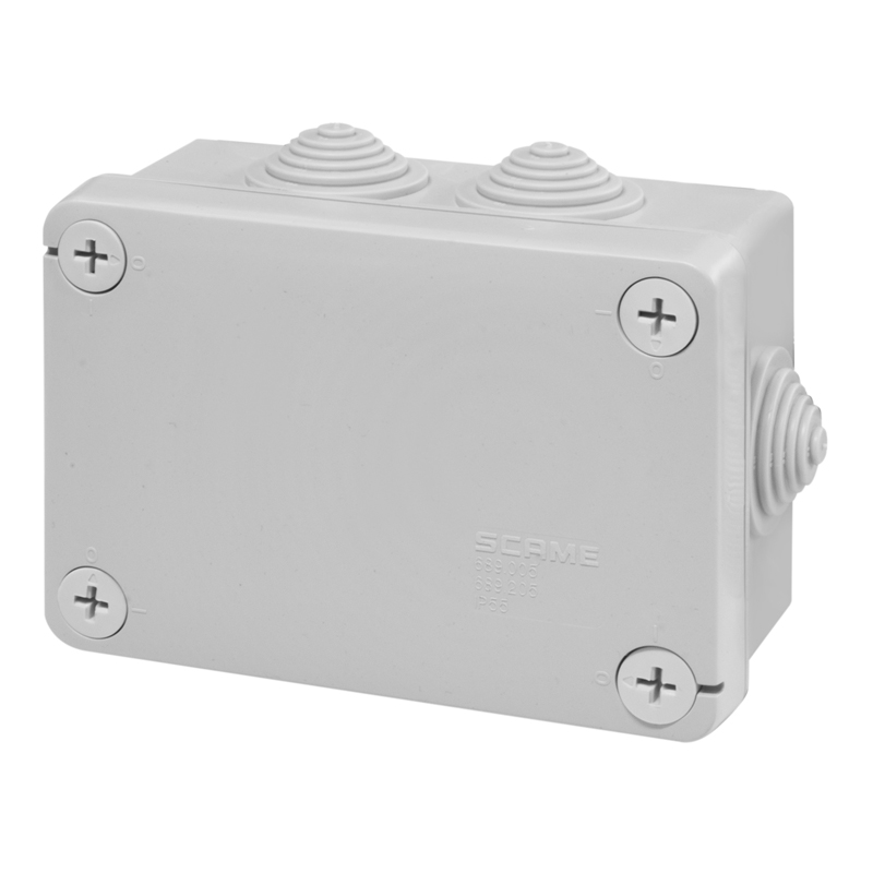 SCAME - Junction Box 120х80х50mm IP55, UV, 6 cable membranes PG21, screw closure Cubox  689.005