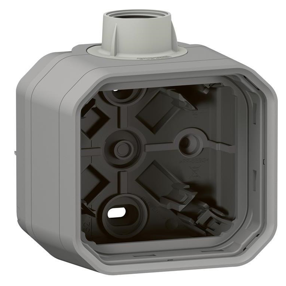 LEGRAND - Box with 1x gland M20 for surface mounting color Gray IP55 Plexo New 69656L