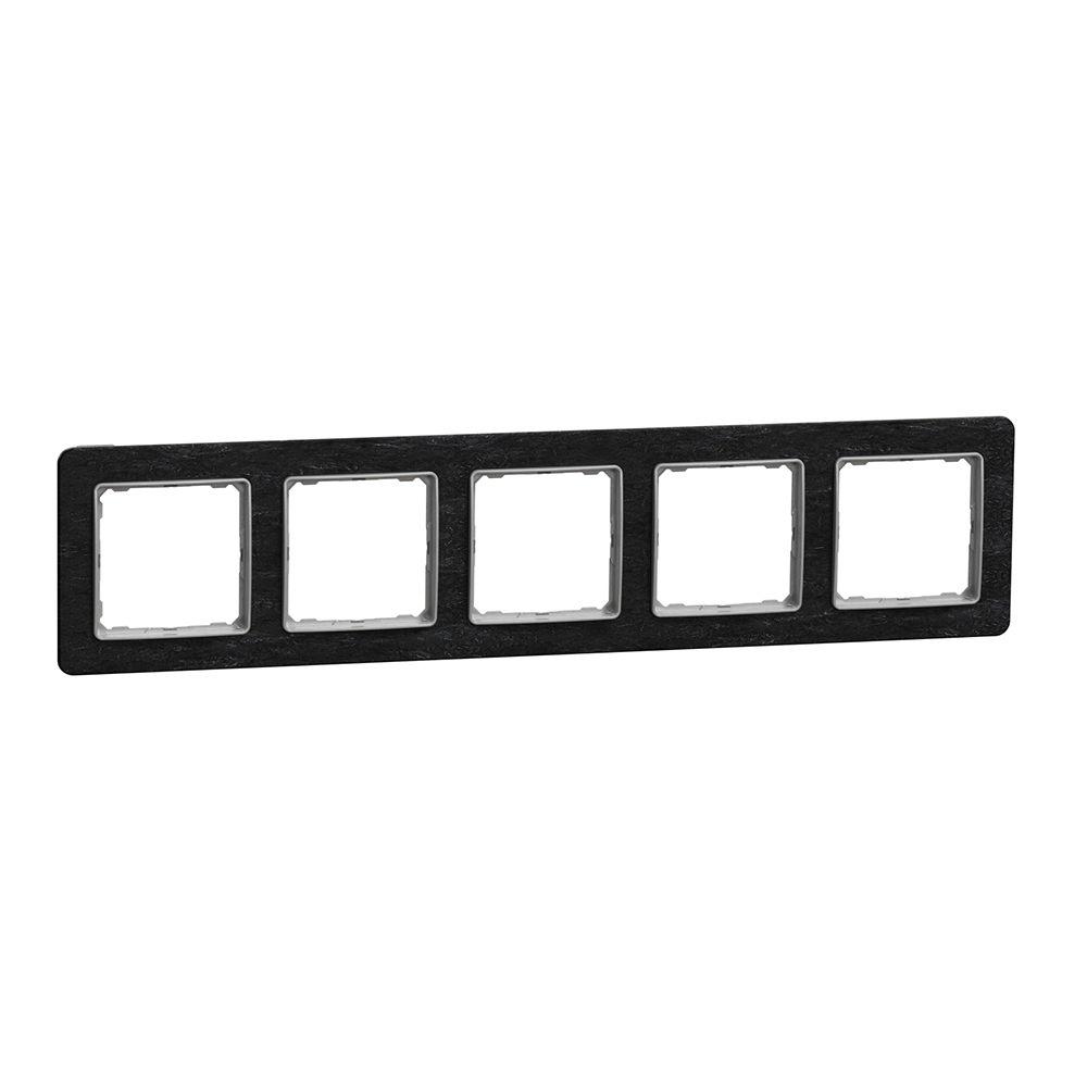 SCHNEIDER ELECTRIC - SDD391805 Sedna Elements - horizontal 5-gang frame - volcanic rock