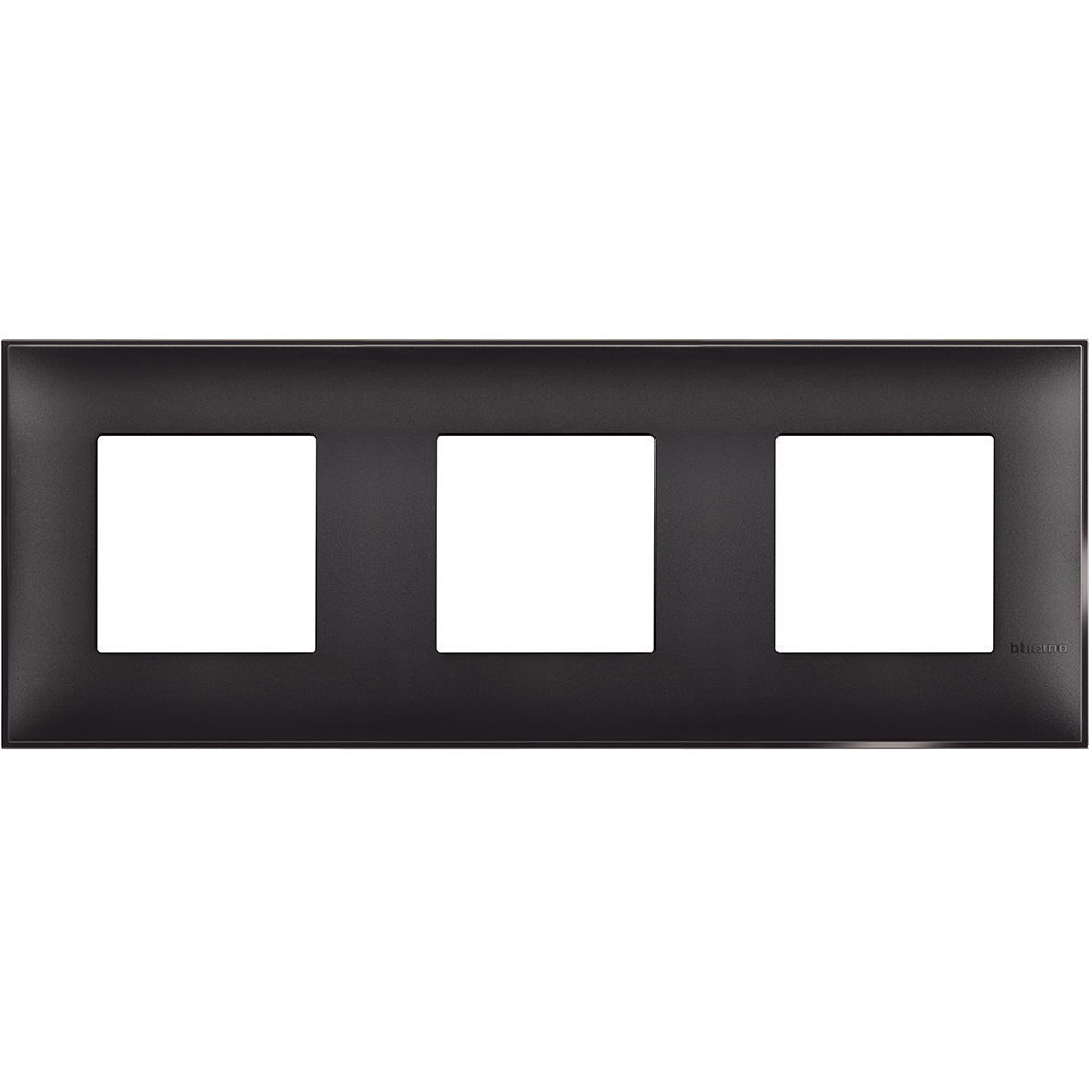 BTICINO - R4802M3BG cover plate - 2+2+2 horizontal/vertical installation modules - Black satin
