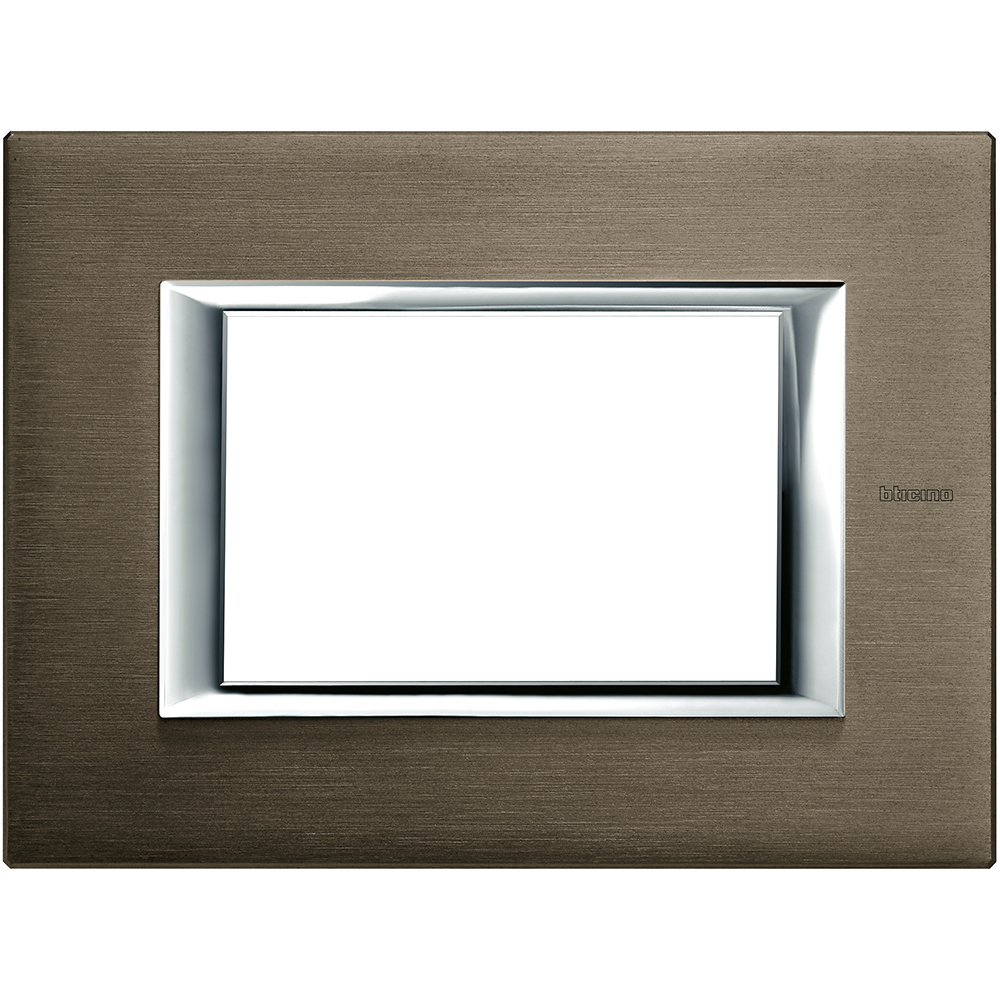 BTICINO - HA4803BR Rectangular cover plate 3 modules - brushed bronze