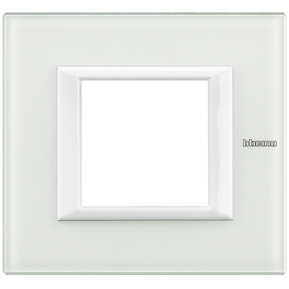 BTICINO - HA4802VBB Rectangular cover plate 2 modules - glass white 
